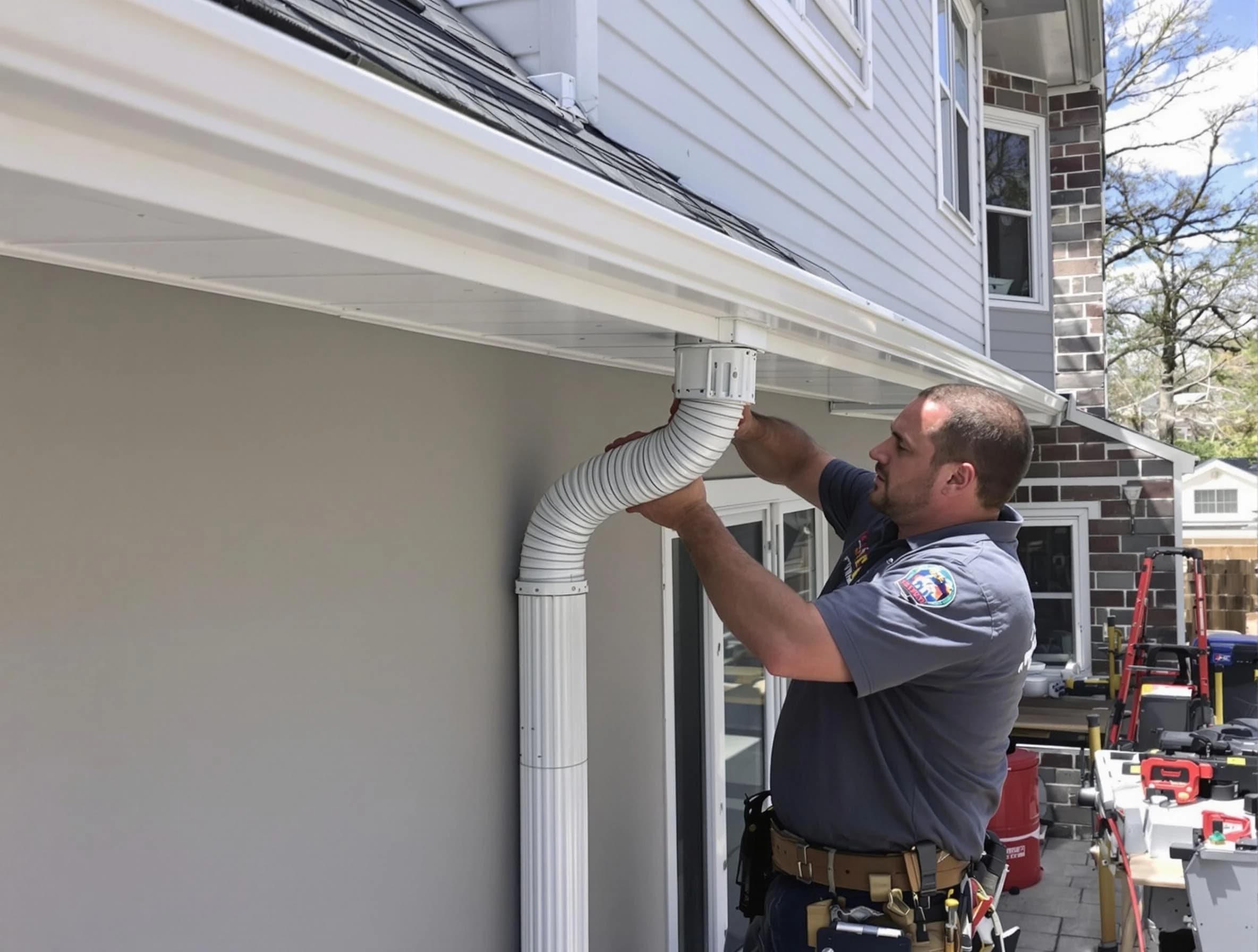 Downspouts installed by Euclid Roofing Company to guide water away in Euclid, OH